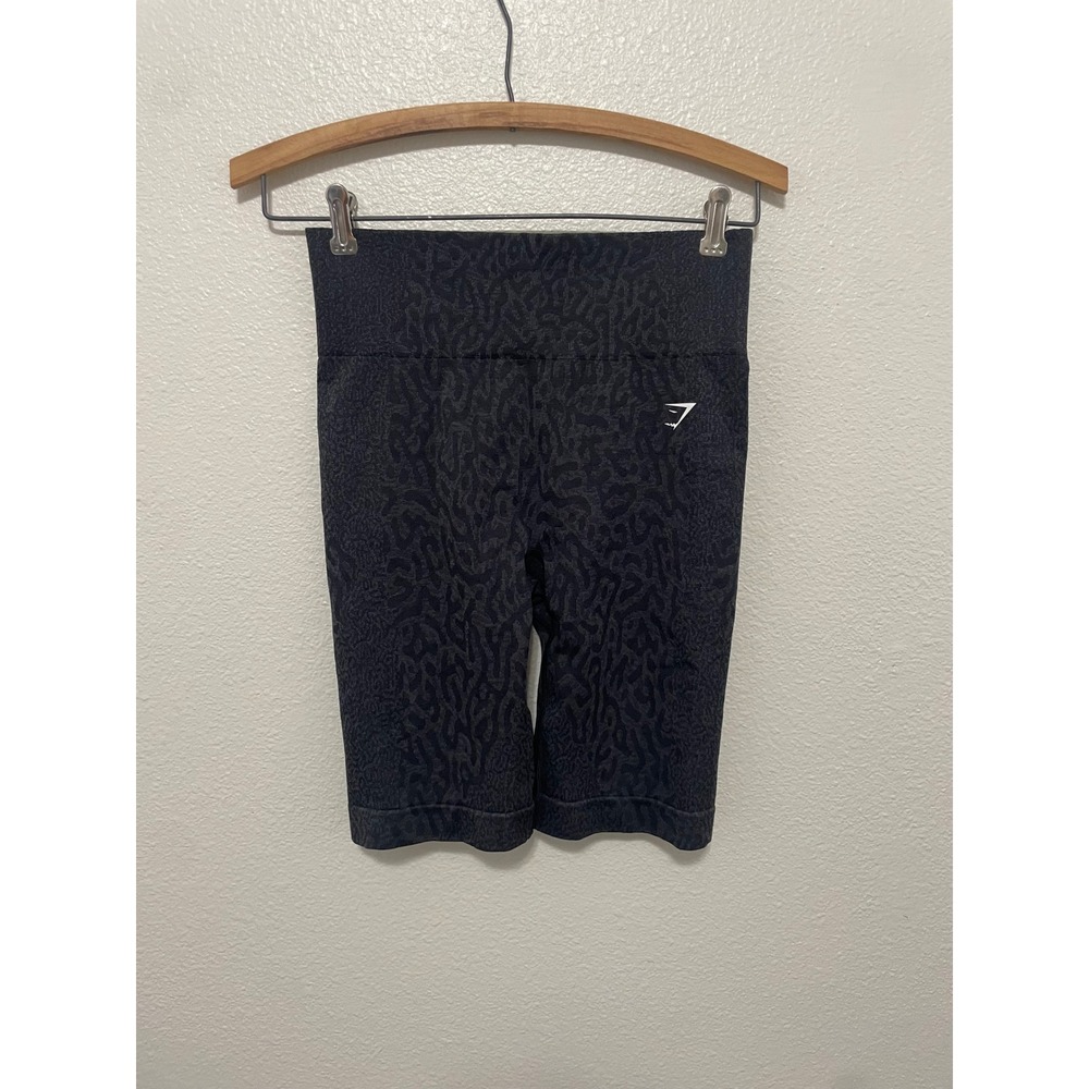 Gymshark Adapt Animal Seamless Shorts Womens M Black Excellent Scrunch Biker